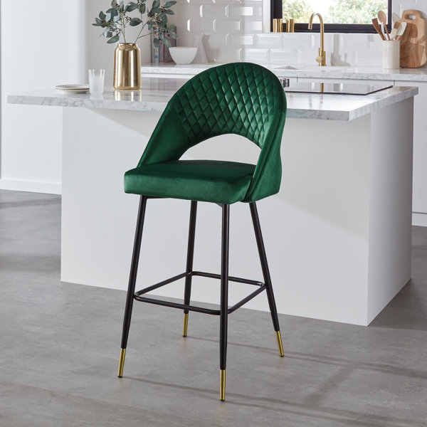 Fairmont Park Marilyn Bar Stool Blue Velvet Wayfair.co.uk